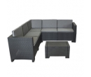 Set mobilier pentru gradina, antracit, coltar si masa, 70 x 49 x 37 cm