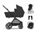 Carucior 3 in 1 pentru bebelusi Cybex Gold EOS LUX cu scoica Aton B2 Moon Black